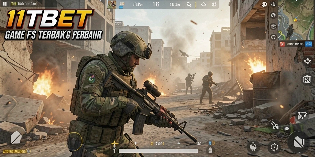 Gameplay 11TBET yang intens dalam aksi tembak-menembak.