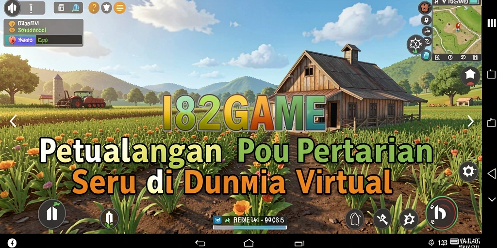Gameplay seru dalam 182GAME dengan aktivitas bertani yang menarik.