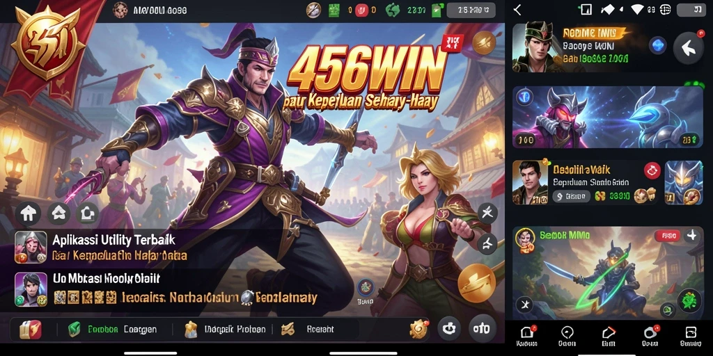 Screenshot utama 456WIN menunjukkan antarmuka aplikasi Utility yang user-friendly.