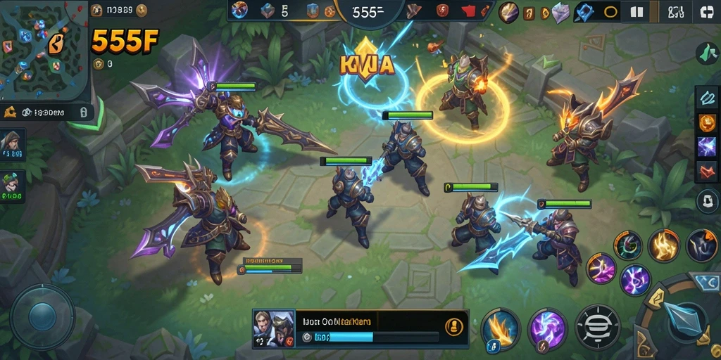 Tangkapan layar gameplay MOBA yang seru dan mengasyikkan.