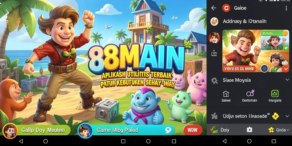 Screenshot utama <strong>88MAIN</strong> menunjukkan antarmuka pengguna yang sederhana dan fungsional.