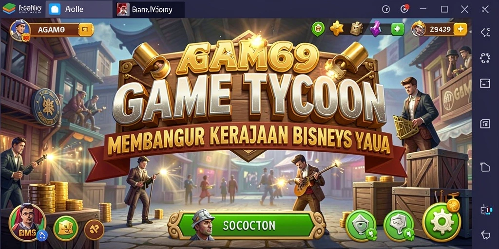 Screenshot gameplay AGAM69 yang menunjukkan pembangunan bisnis Tycoon.