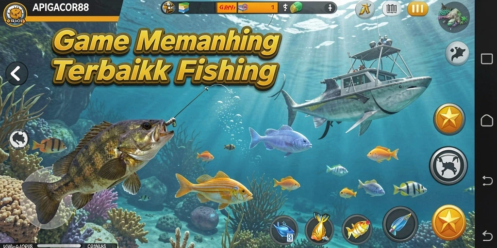 Screenshot gameplay APIGACOR88 menampilkan aksi memancing yang seru dan menantang.