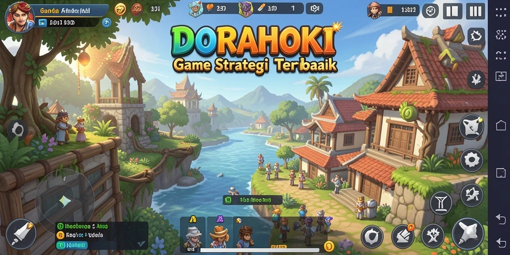 Tampilan gameplay DORAHOKI yang strategis dan menantang.