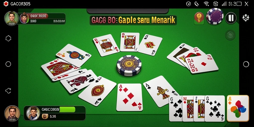 Tampilan gameplay GACOR305 dengan kartu dan meja yang menarik.
