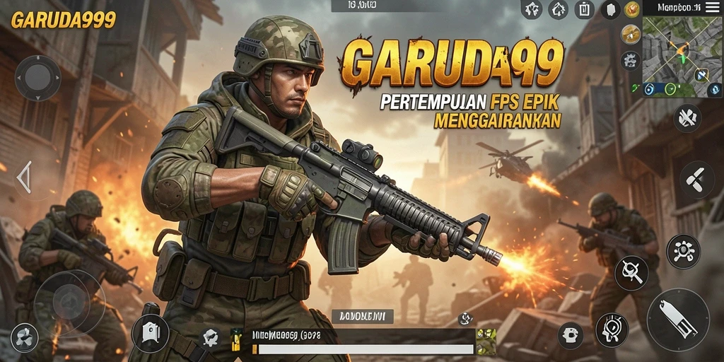 Gameplay intens GARUDA999 dengan aksi menembak yang mendebarkan.