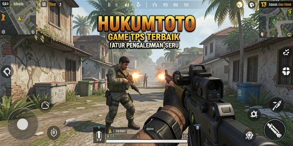 Tampilan gameplay HUKUMTOTO dengan aksi seru di medan perang.