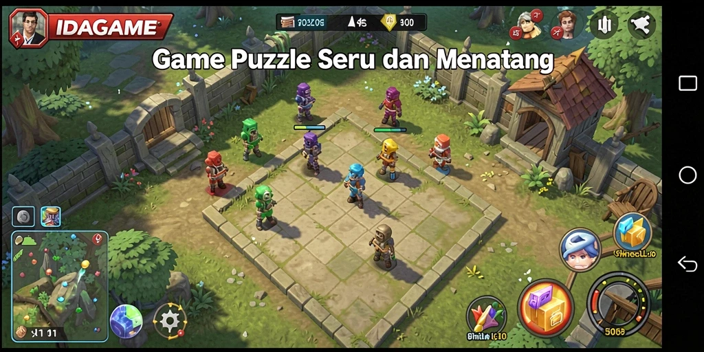 Screenshot utama IDAGAME menampilkan gameplay Puzzle yang seru.