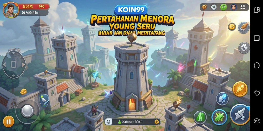 Tampilan gameplay KOIN99 dalam Tower Defense yang menarik.
