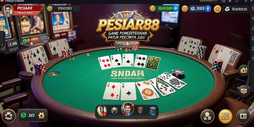 Tampilan gameplay PESIAR88 dengan suasana Poker yang menegangkan.
