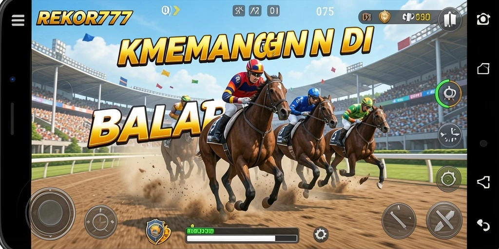 Tampilan gameplay seru dalam balap mobil di REKOR777.