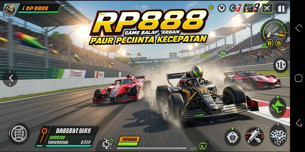 Tampilan gameplay RP888 yang menegangkan di lintasan balap.