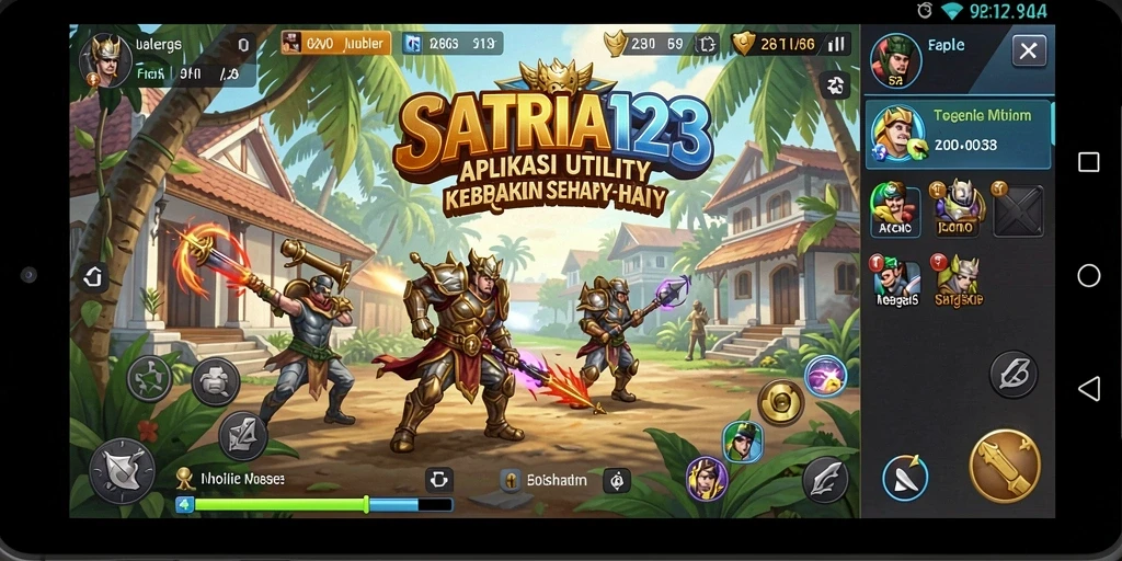 Screenshot utama SATRIA123 menampilkan antarmuka aplikasi Utility yang simpel dan fungsional.