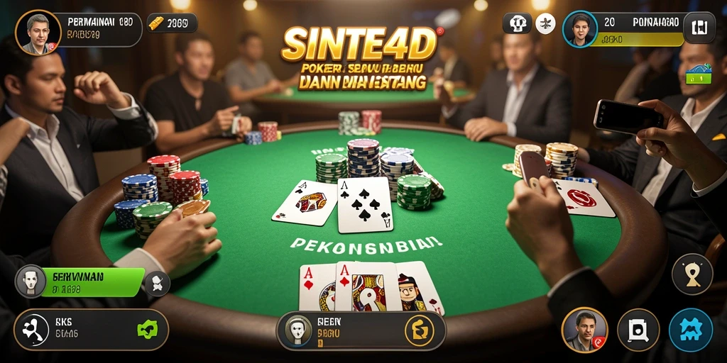 Tampilan gameplay seru dari permainan poker di SINTE4D.