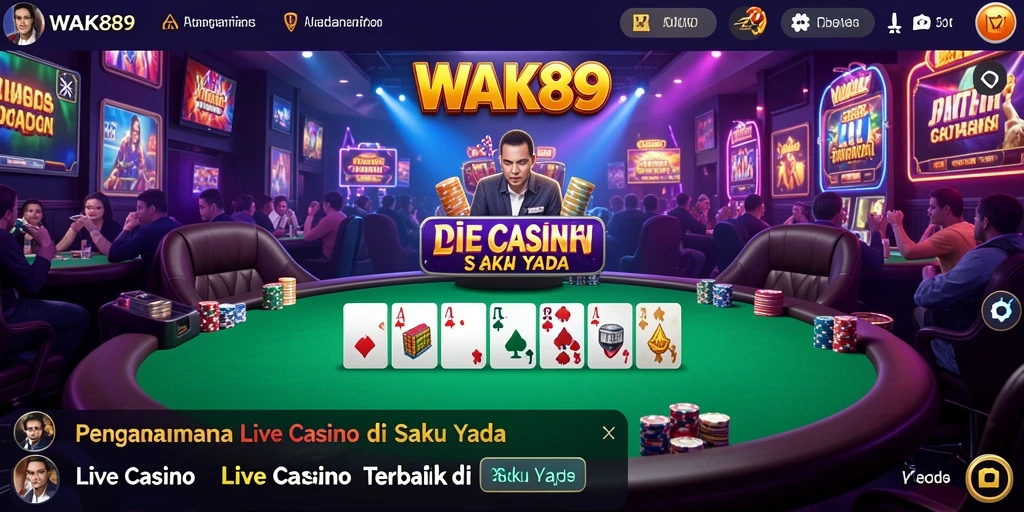 Tampilan gameplay nyata Live Casino di WAK89 yang seru.